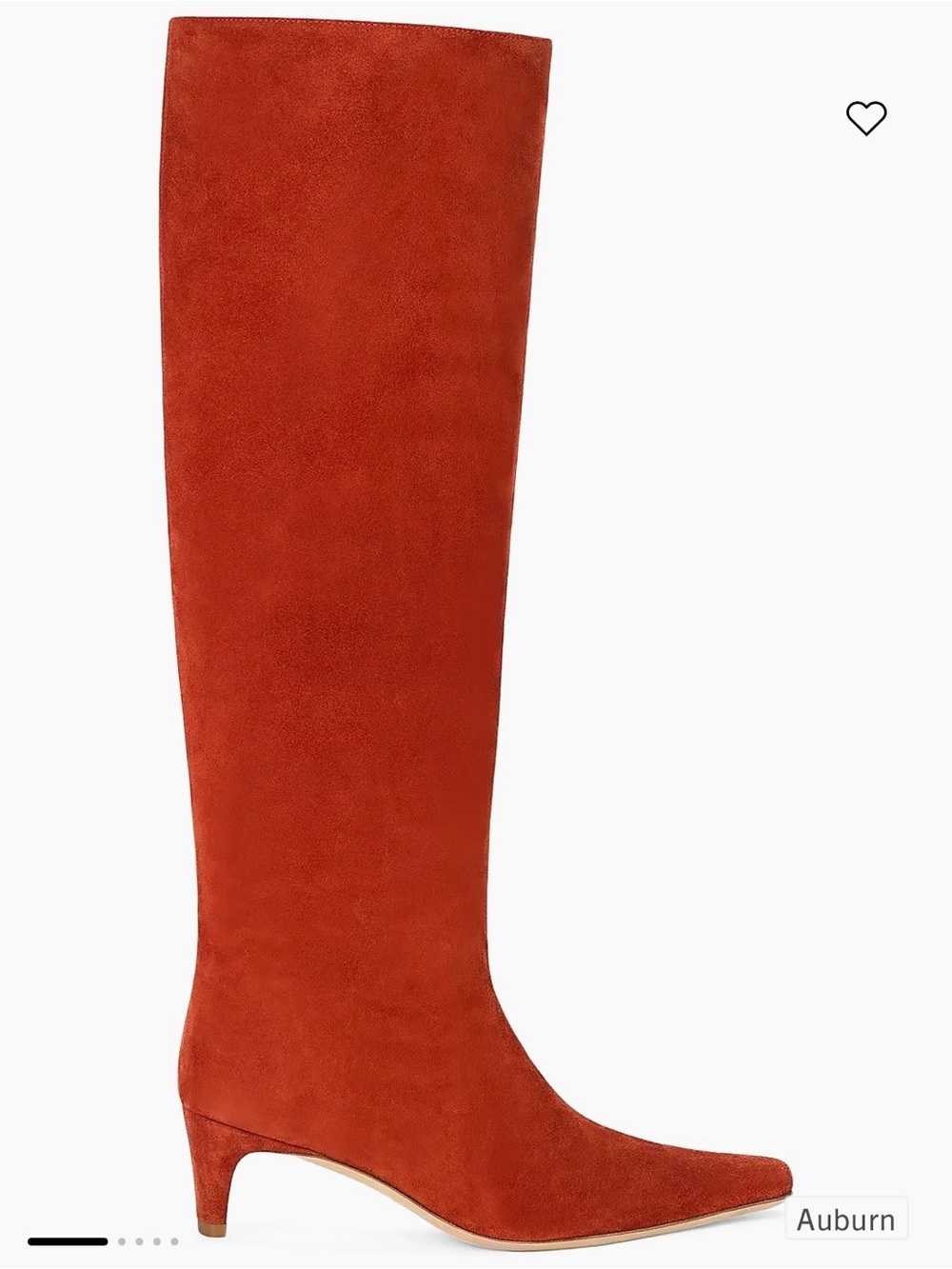 New Staud Wally 100% Suede Knee High Boots Auburn Size EU 37.5 US 7.5 $495 - Picture 2 of 12
